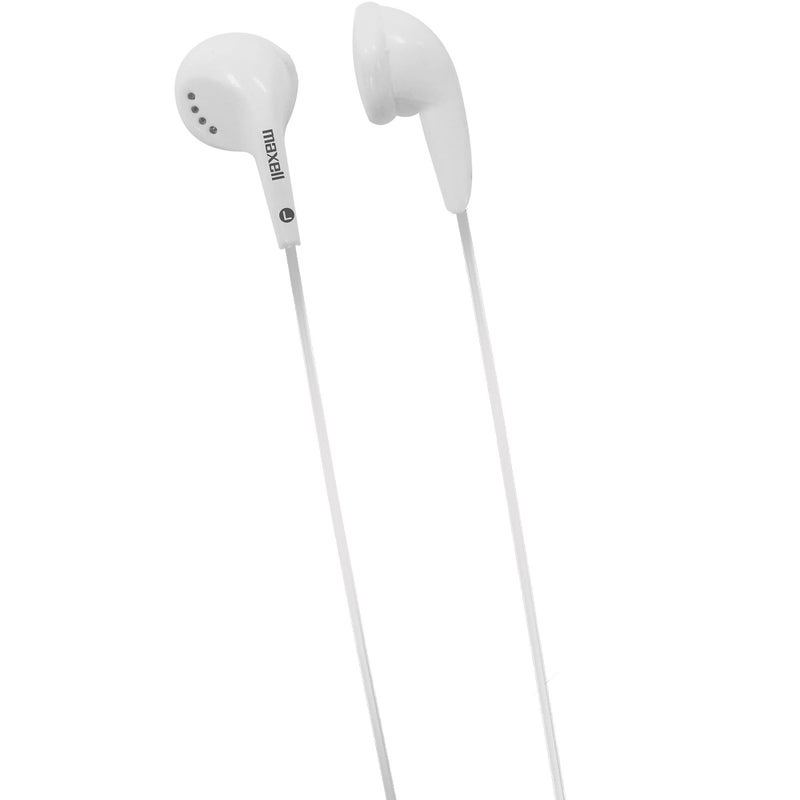 Maxell 190599 Dynamic Sound Wired Lightweight Extended Use Design Stereo Ear Bud - White (Value) - Image 1